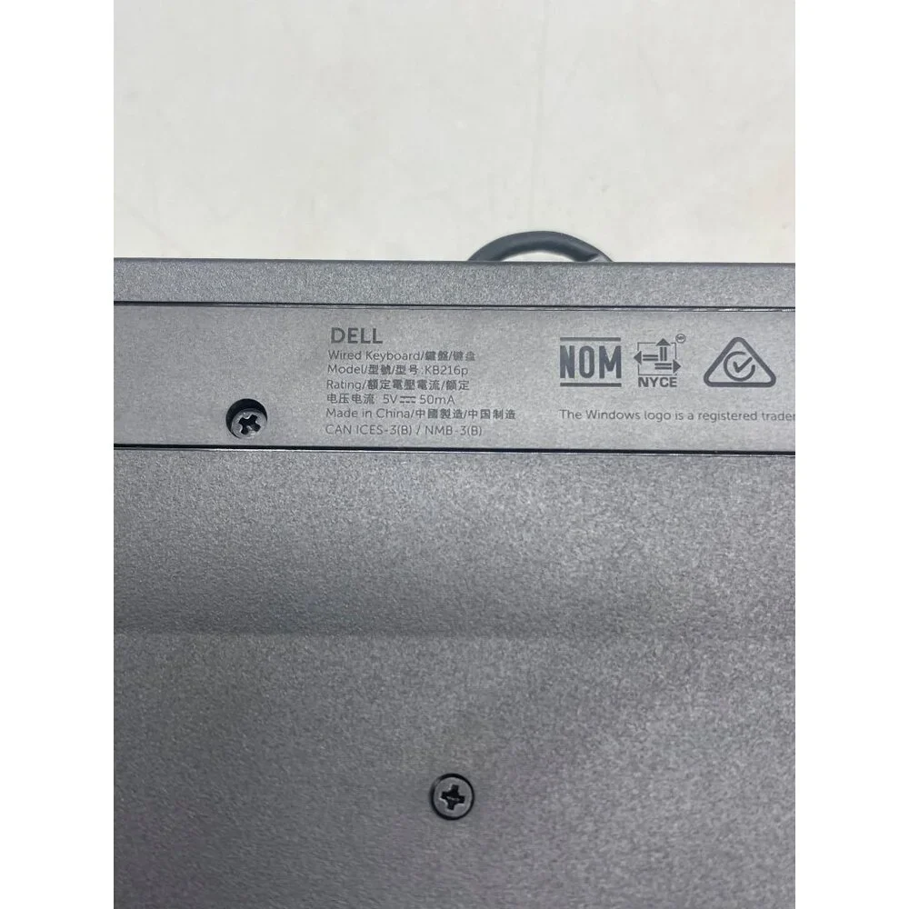 dell keyboard USB wire kb-216 black slim READ
